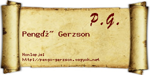 Pengő Gerzson névjegykártya